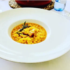 Arroz meloso de setas y foie